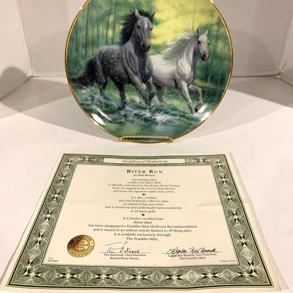 Franklin Mint River Run By Kirk Reinert 8" Plate # HA3024